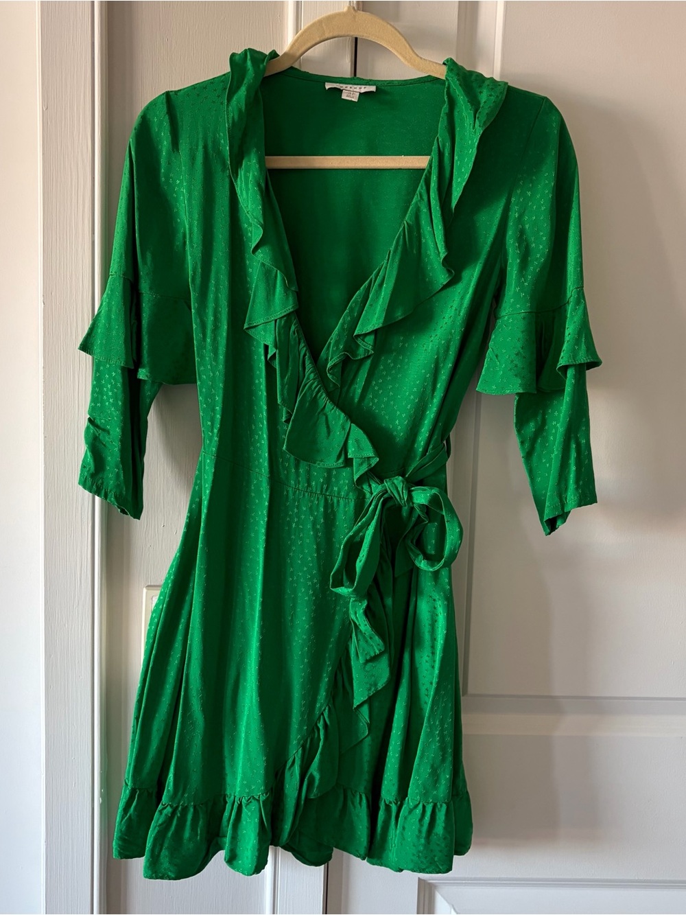 XS Topshop Emerald Green Wrap Dress Excellent Condition